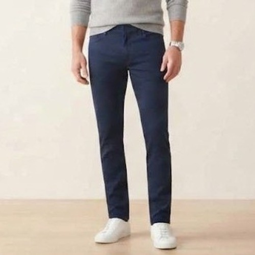 AG Adriano Goldschmied Tellis Pants Mens 35x34 Navy Blue Excellent Modern Slim